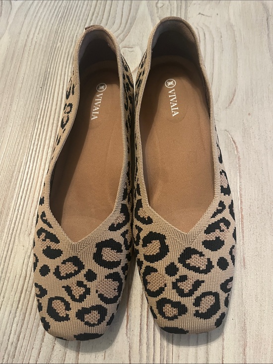 Vivaia Shoes - Vivaia Leopard Print Ballet Flats square toe size US 9.5 EU 40